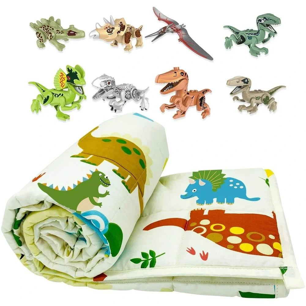 TerriTrophy Kids Dinosaur Weighted Blanket 7lbs 41 x 60in